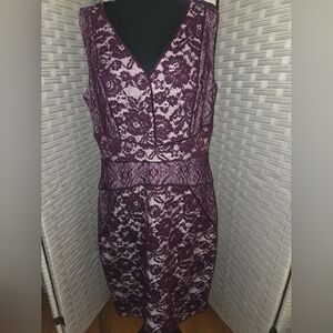 Chaya Burgundy Lace Cocktail Dress Size 14 NWT